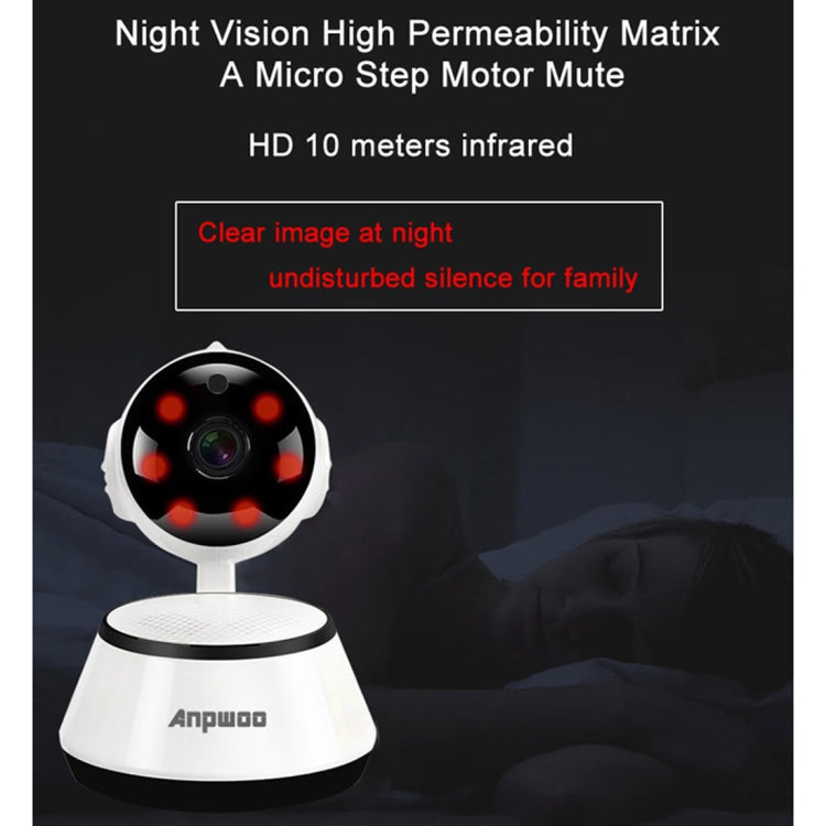 Anpwoo YT001 720P HD WiFi IP Camera with 6 PCS Infrared LEDs, Support Motion Detection & Night Vision & TF Card(Max 64GB), YT001 Anpwoo YT001 720P HD WiFi IP Camera with 6 PCS Infrared LEDs, Support Motion Detection & Night Vision & TF Card(Max 64GB), YT001